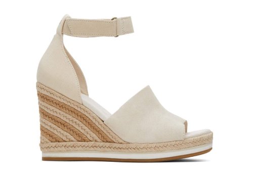 Beige Suede Women's Toms Marisol Wedge Heel Heels Ireland | IE196-691