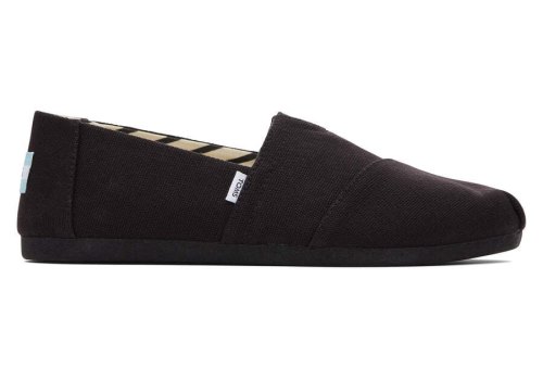 Black / Black Wide Women's Toms Alpargata Recycled Cotton Wide Width Alpargatas Ireland | IE028-479