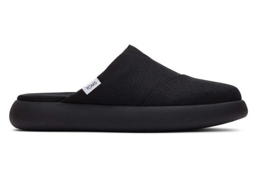 Black / Black Women's Toms Mallow Mule Heritage Canvas Mules Ireland | IE204-051