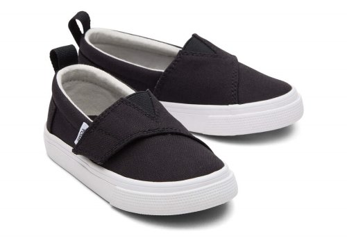 Black Kids' Toms Tiny Fenix Slip-On Canvas Sneakers Ireland | IE707-462