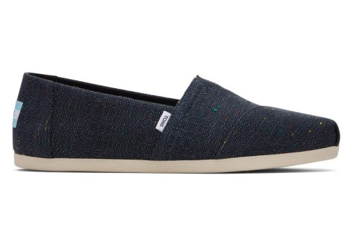 Black Speckled Slub Women's Toms Alpargata Speckled Recycled Cotton Alpargatas Ireland | IE496-056