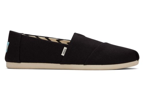 Black Wide Women's Toms Alpargata Recycled Cotton Wide Width Alpargatas Ireland | IE200-207