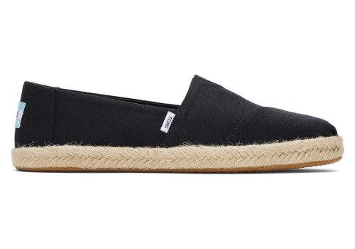 Black Women's Toms Alpargata Recycled Cotton Rope Espadrille Espadrilles Ireland | IE022-723