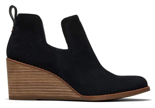 Black Women's Toms Kallie Wedge Bootie Booties Ireland | IE072-798