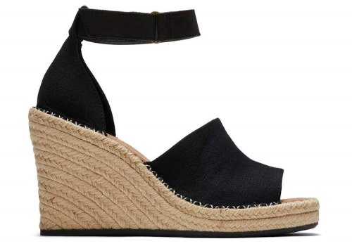 Black Women's Toms Marisol Wedge Heel Heels Ireland | IE779-068