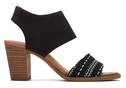 Black Woven Women's Toms Majorca Cutout Sandal Sandals Ireland | IE401-939