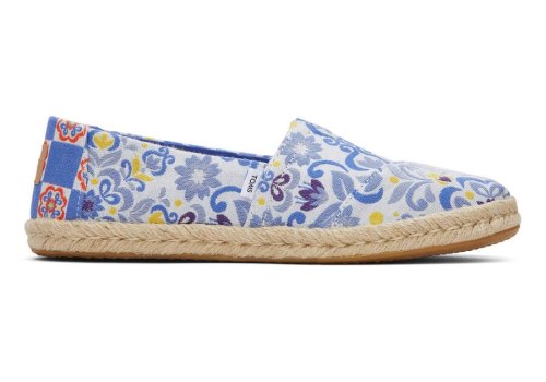 Blue Multi Mediterranean Tiles Jacquard Women's Toms Alpargata Rope Espadrille Espadrilles Ireland | IE753-703