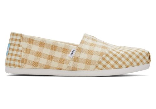 Buck Brown Gingham Women's Toms Alpargata Gingham Alpargatas Ireland | IE540-728