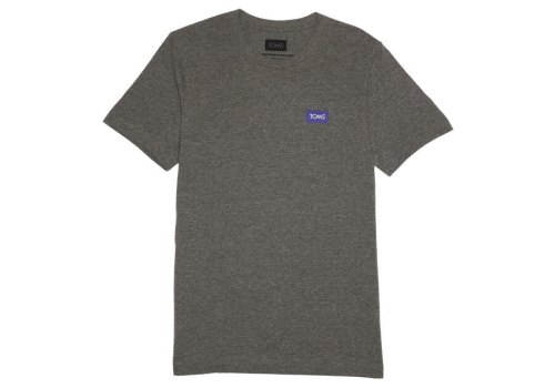 Dark Heather Grey Men's Toms Logo Crew Tee T Shirts Ireland | IE609-286