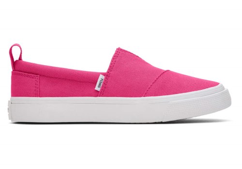 Dark Pink Kids' Toms Youth Fenix Slip-On Canvas Sneakers Ireland | IE420-029