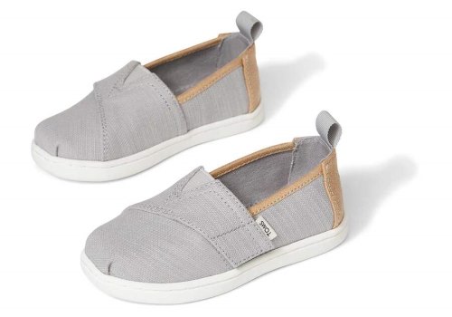 Drizzle Grey Kids' Toms Tiny Alpargata Woven Alpargatas Ireland | IE603-329