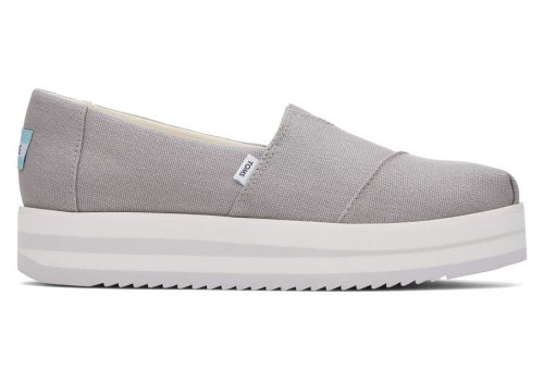 Drizzle Grey Women's Toms Alpargata Midform Espadrille Platform Shoes Ireland | IE743-783