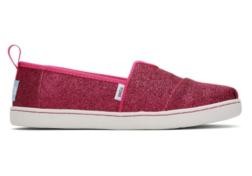 Glitter Dark Pink Kids' Toms Youth Alpargata Glitter Alpargatas Ireland | IE314-587