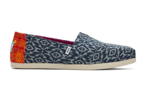 Ikat Navy Women's Toms Alpargata Ikat Diamonds Alpargatas Ireland | IE572-734