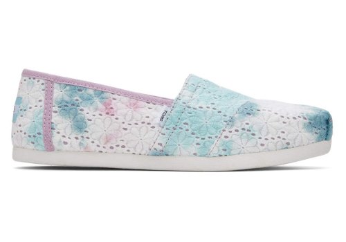 Lilac Mauve Tie Dye Floral Eyelets Women's Toms Alpargata Floral Eyelets Alpargatas Ireland | IE231-760