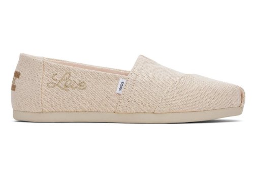 Metallic Dusty Peach Women's Toms Alpargata Metallic Linen Alpargatas Ireland | IE650-657