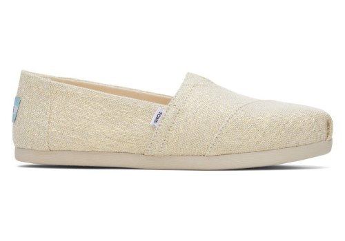 Metallic Natural Women's Toms Alpargata Metallic Linen Alpargatas Ireland | IE778-633