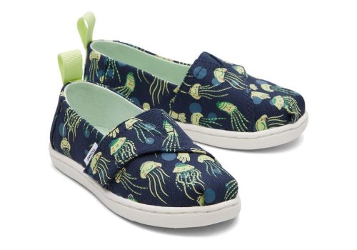 Navy Glow Kids' Toms Tiny Alpargata Glow In The Dark Jellyfish Alpargatas Ireland | IE535-582