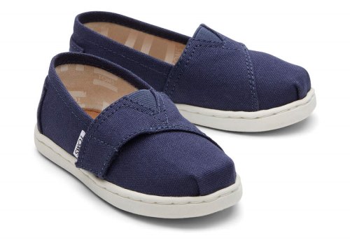 Navy Kids' Toms Tiny Alpargata Canvas Alpargatas Ireland | IE688-084