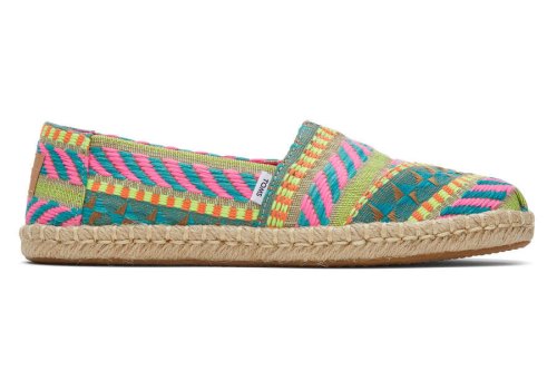 Neon Pink Global Jacquard Women's Toms Alpargata Global Jaquard Rope Espadrille Espadrilles Ireland | IE405-697