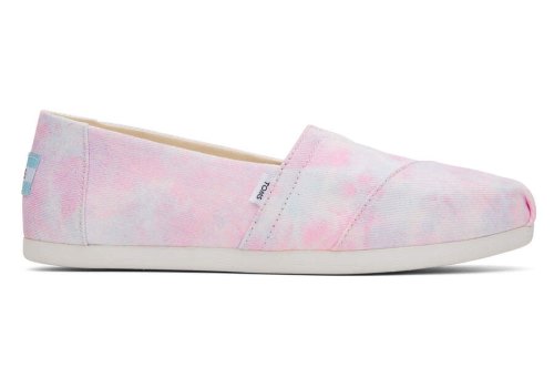 Neon Pink Tie Dye Twill Women's Toms Alpargata Tie-Dye Alpargatas Ireland | IE668-601