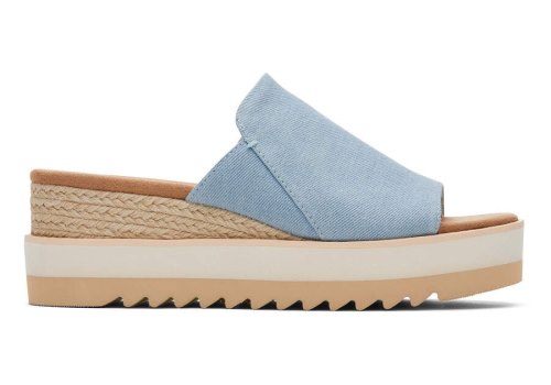 Pastel Blue Washed Denim Women's Toms Diana Mule Sandal Sandals Ireland | IE799-793