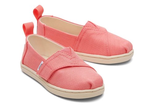 Peach Kids' Toms Tiny Alpargata Refibra Tencel Textured Woven Alpargatas Ireland | IE812-676