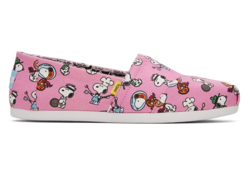 Pink Snoopy Print Women's Toms X Peanuts® Alpargata Alpargatas Ireland | IE800-618