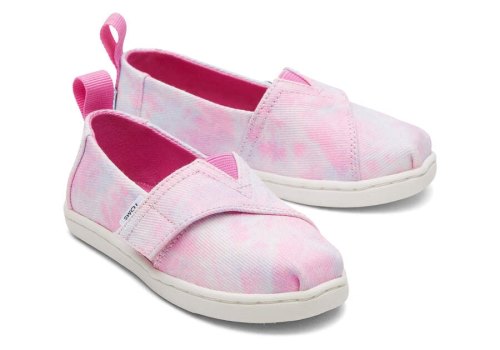 Pink Tie Dye Kids' Toms Tiny Alpargata Multi Tie Dye Twill Alpargatas Ireland | IE911-720