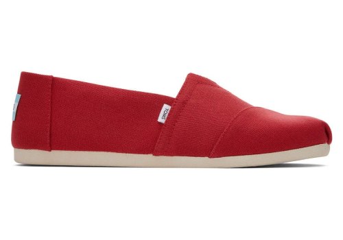 Red Men's Toms Alpargata Recycled Cotton Canvas Alpargatas Ireland | IE348-561