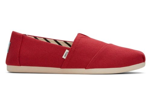 Red Women's Toms Alpargata Recycled Cotton Canvas Alpargatas Ireland | IE482-186