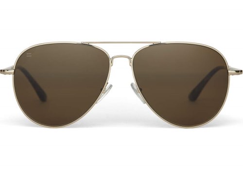 Shiny Gold - Solid Brown Poplar Women's Toms Hudson Sunglasses Ireland | IE037-310