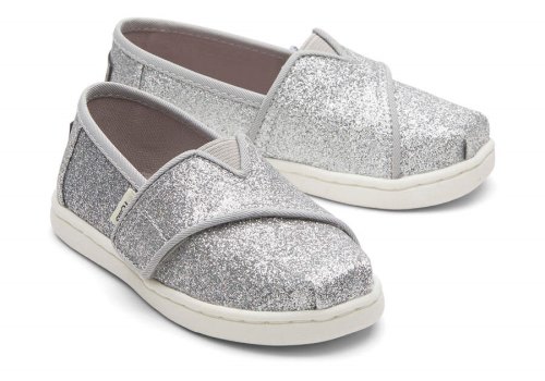 Silver Iridescent Kids' Toms Tiny Alpargata Glitter Alpargatas Ireland | IE584-603