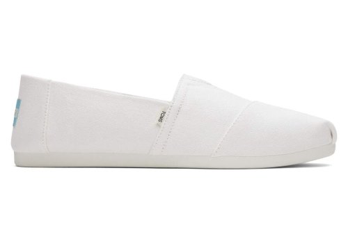 White Men's Toms Alpargata Recycled Cotton Canvas Alpargatas Ireland | IE358-726