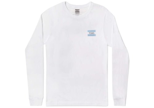 White Men's Toms Logo Long Sleeve Tee T Shirts Ireland | IE011-397