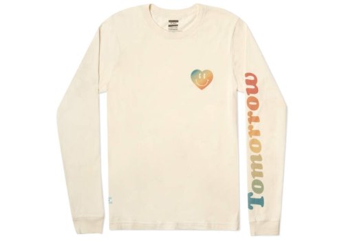 White Men's Toms TOMORROW Logo Long Sleeve T Shirts Ireland | IE936-422