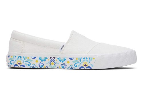 White Washed Canvas Women's Toms Fenix Sneakers Ireland | IE296-448