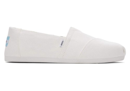 White Women's Toms Alpargata Recycled Cotton Canvas Alpargatas Ireland | IE274-236