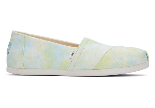 Yellow Lime Tie Dye Twill Women's Toms Alpargata Tie-Dye Alpargatas Ireland | IE142-754