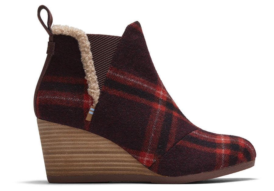 Barn Red Women\'s Toms Kelsey Wedge Bootie Booties Ireland | IE234-216