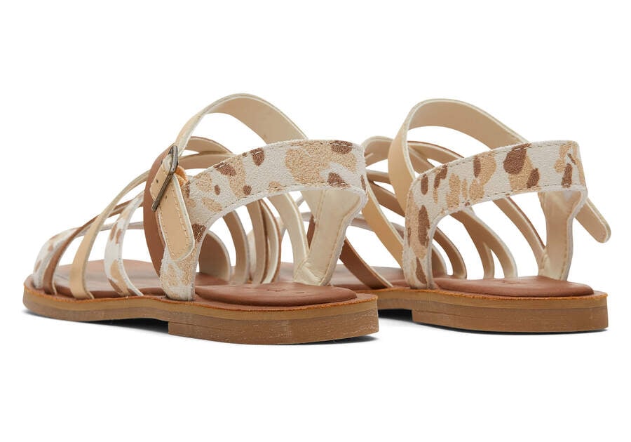 Beige Abstract Cow Women's Toms Sephina Sandal Sandals Ireland | IE999-152