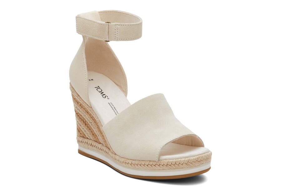 Beige Suede Women's Toms Marisol Wedge Heel Heels Ireland | IE196-691