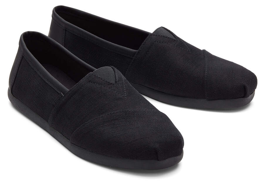 Black / Black Men's Toms Alpargata Synthetic Trim Alpargatas Ireland | IE913-692