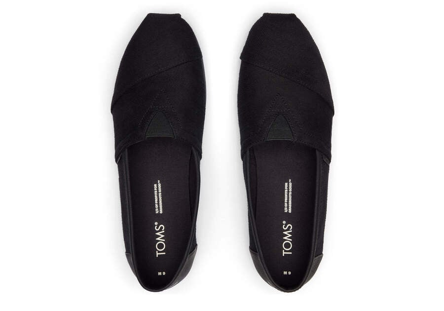 Black / Black Men's Toms Alpargata Synthetic Trim Alpargatas Ireland | IE913-692