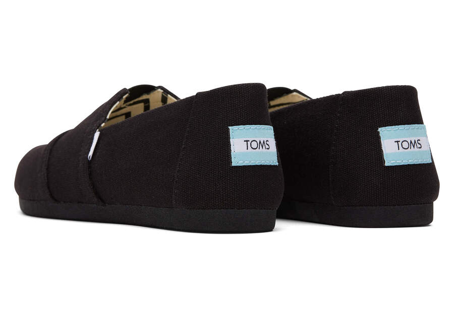 Black / Black Women's Toms Alpargata Recycled Cotton Canvas Alpargatas Ireland | IE581-762