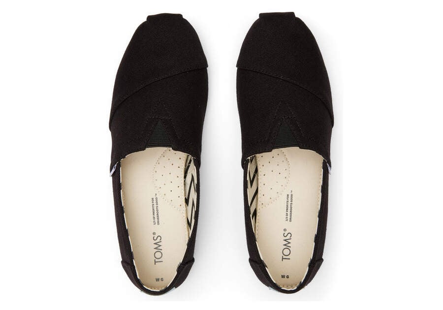 Black / Black Women's Toms Alpargata Recycled Cotton Canvas Alpargatas Ireland | IE581-762