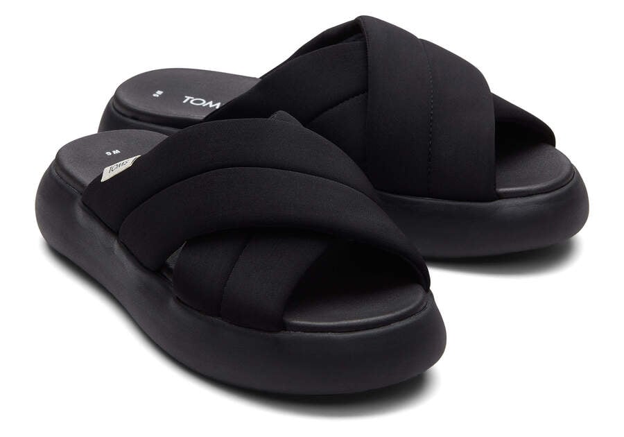 Black / Black Women's Toms Mallow Crossover Sandals Ireland | IE102-908