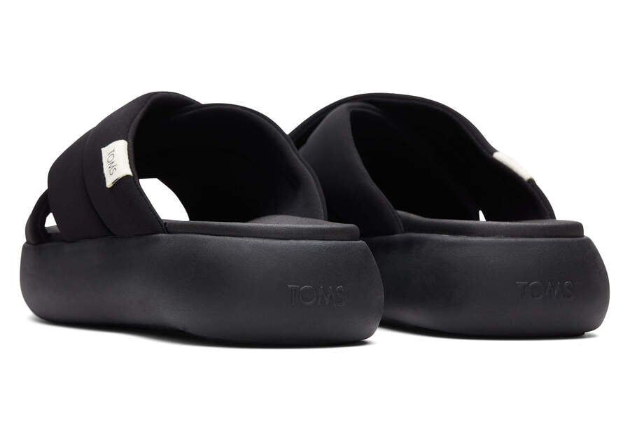 Black / Black Women's Toms Mallow Crossover Sandals Ireland | IE102-908