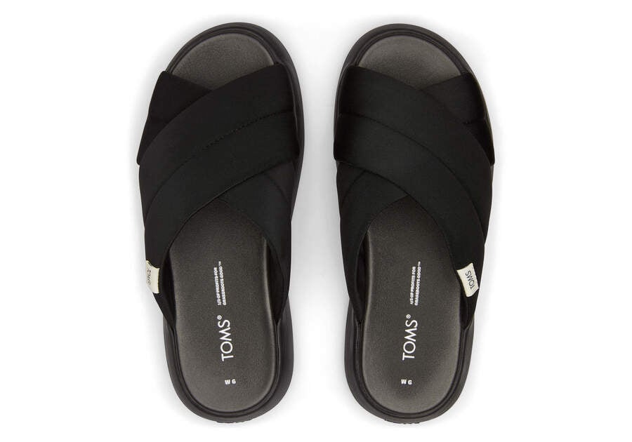 Black / Black Women's Toms Mallow Crossover Sandals Ireland | IE102-908