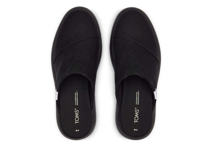 Black / Black Women's Toms Mallow Mule Heritage Canvas Mules Ireland | IE204-051